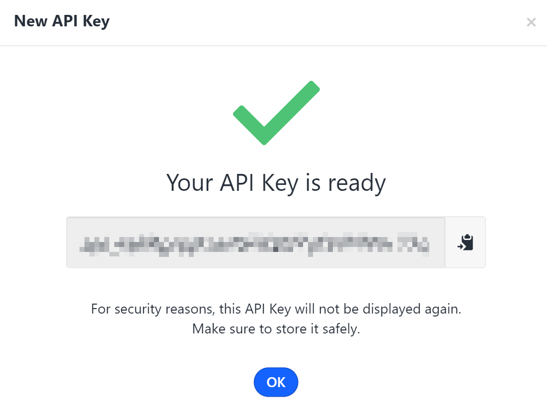 API menu API key